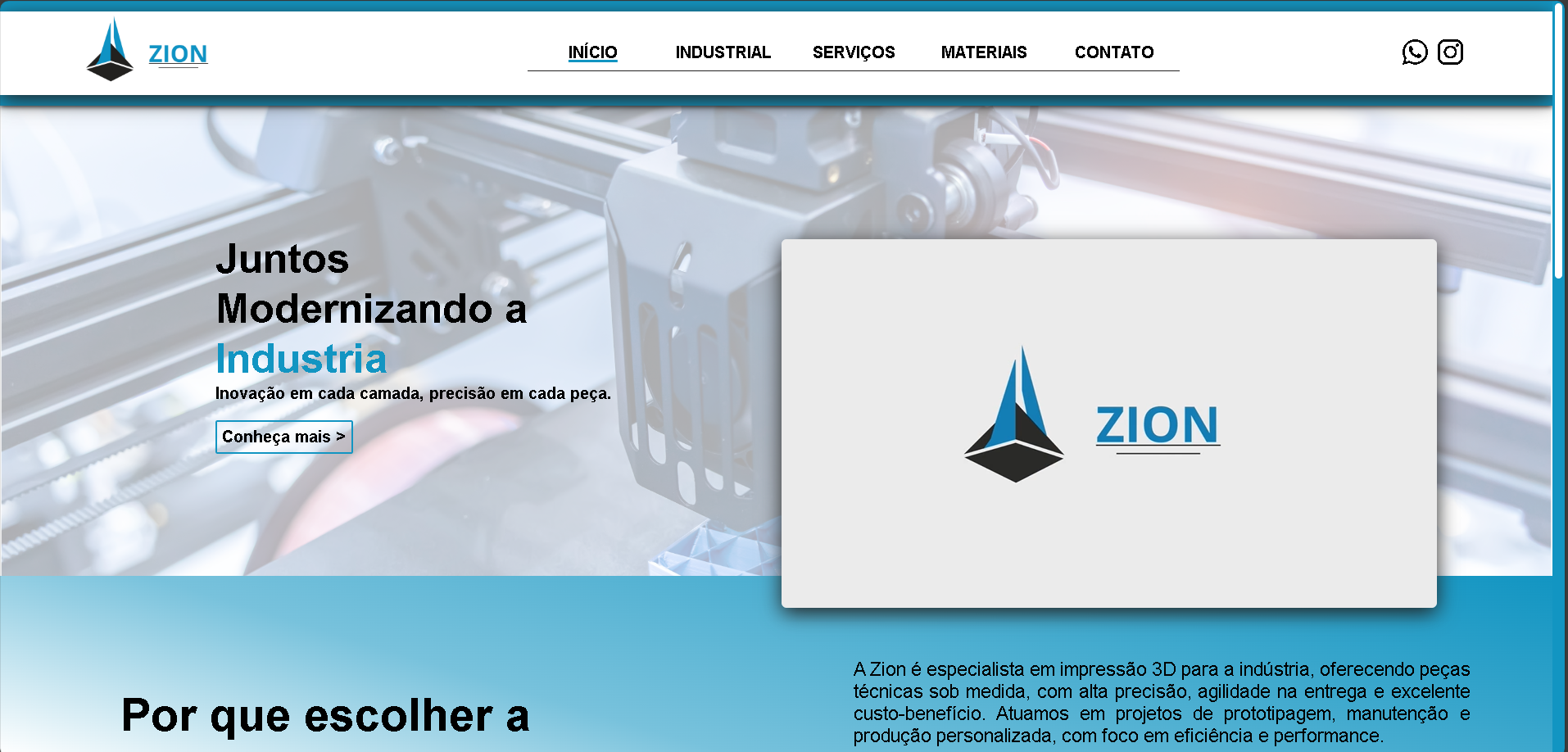 Site institucional da Zion Industrial